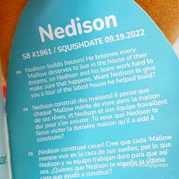 NEDISON 🥜 HTF Tan & Red Peanut Butter Jar Original Squishmallow Kelly Toy NWT - Picture 4 of 8